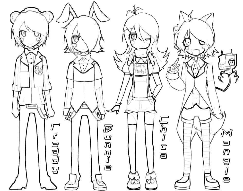 Раскраска аниматроники аниме