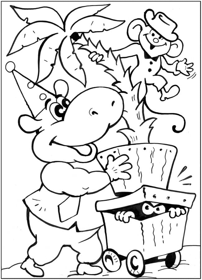 Бегемот и обезьянка