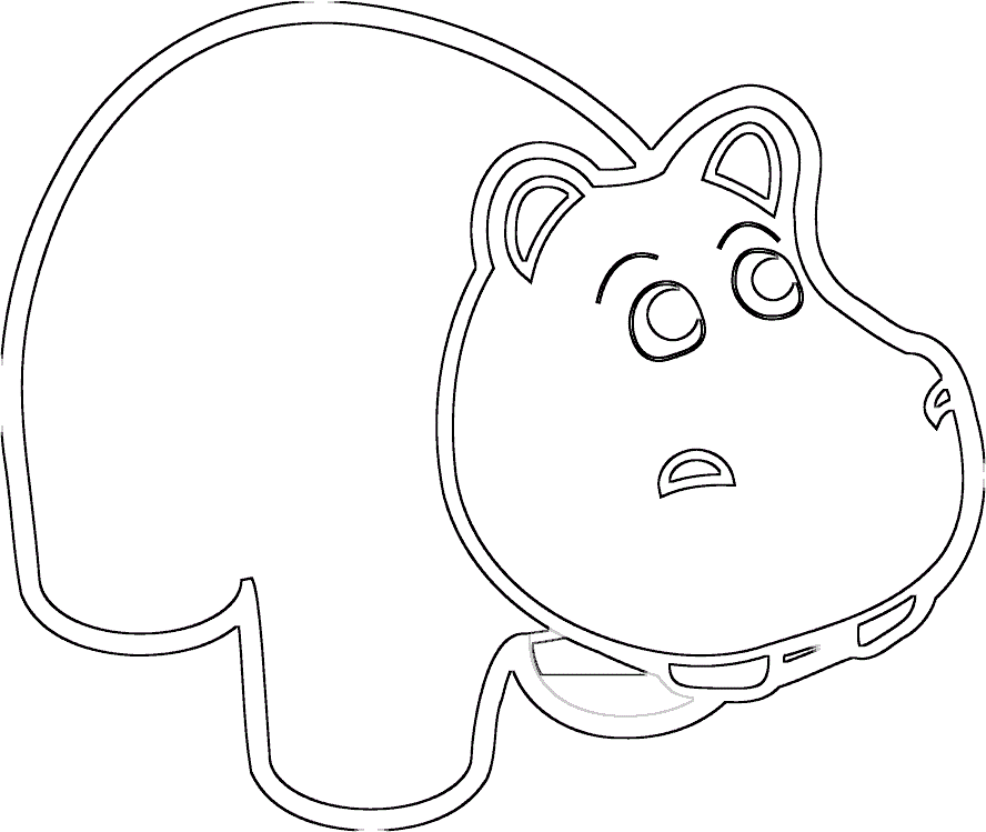 Картинка бегемот для вырезания