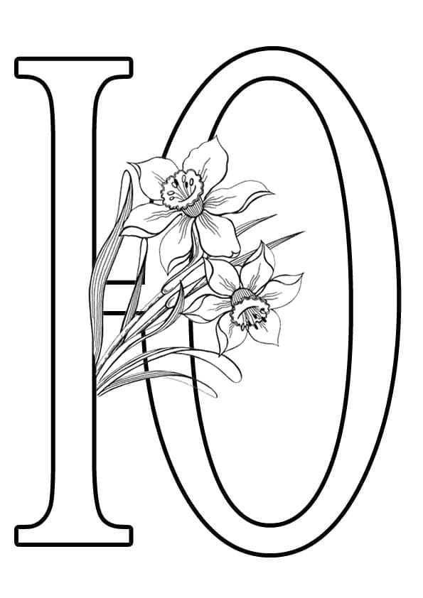 Буква Ю с цветочками