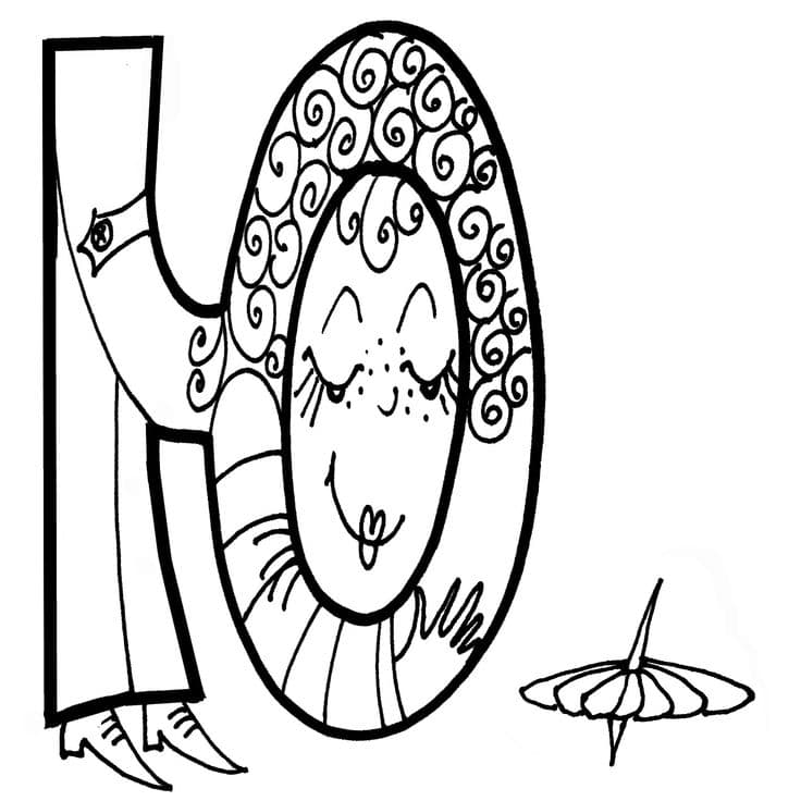 Ёуква Ю с личиком раскраска