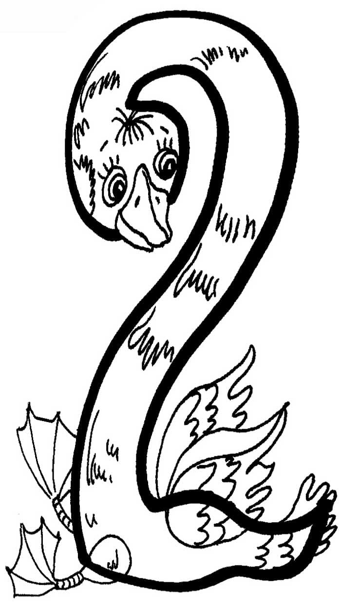 Цифра два лебедь
