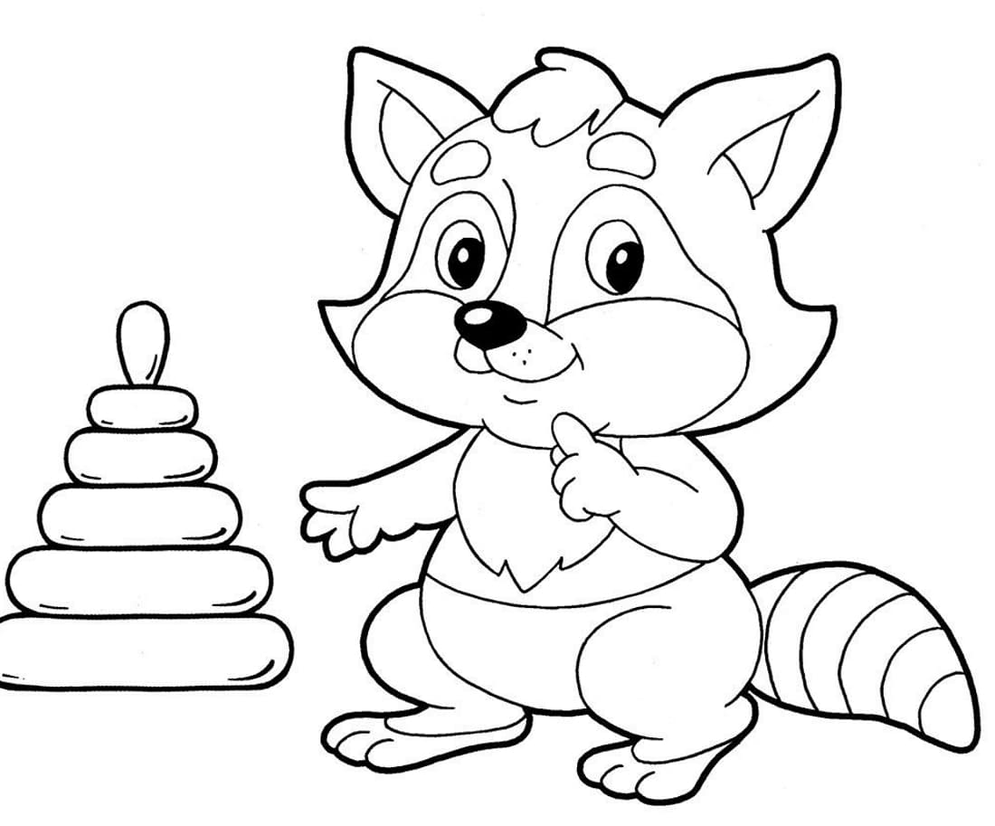 Енот с пирамидкой