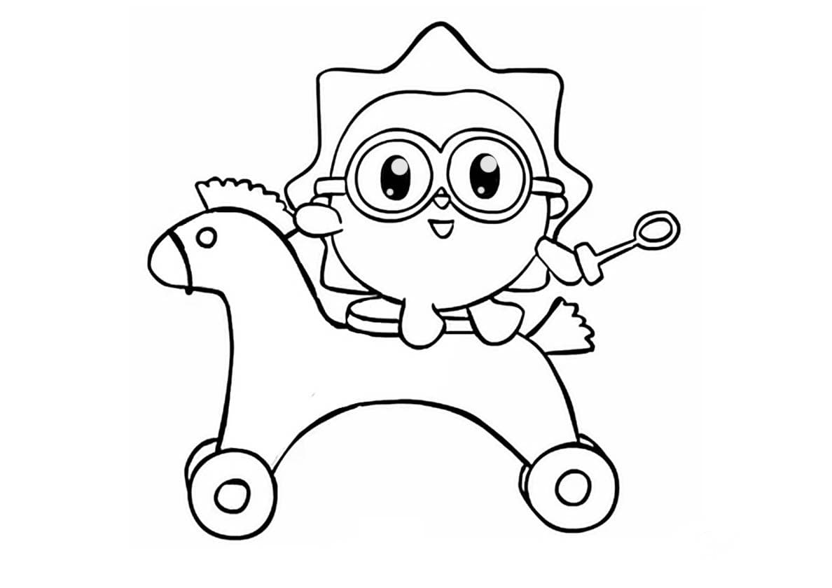 Ежик из Смешариков на лошадке