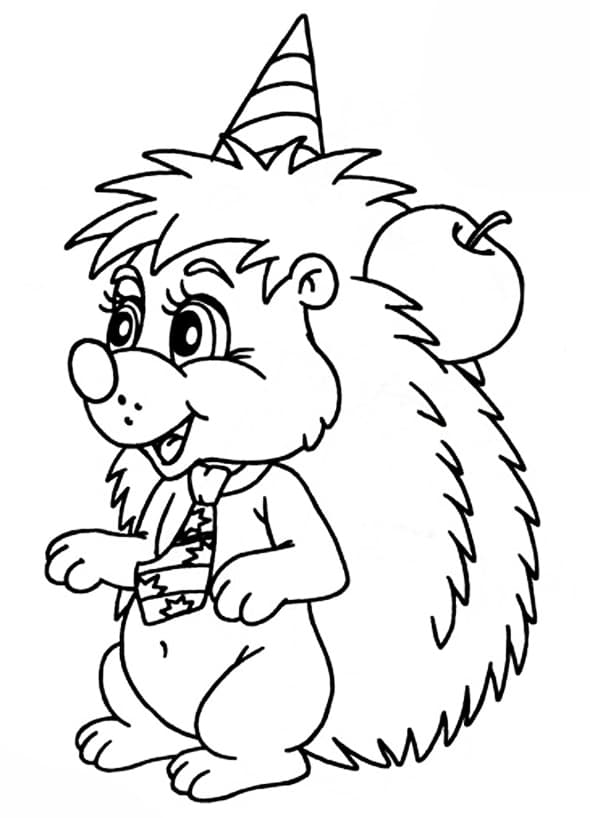 Ежик с праздничным колпаком