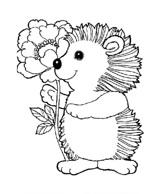 Ежонок с цветком