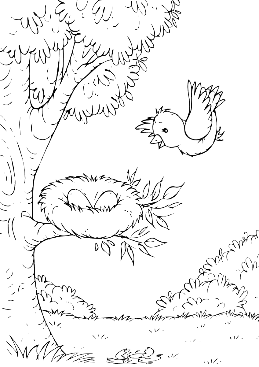 Птичка летит в гнездо