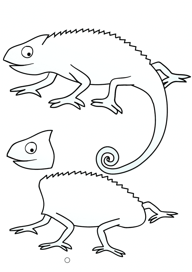 Хамелеон трафарет для вырезания