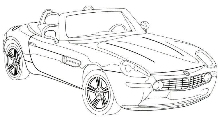 Кабриолет БМВ раскраска детская