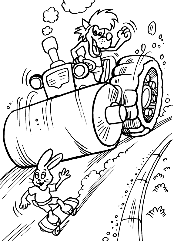 Волк на катке и заяц на скейте