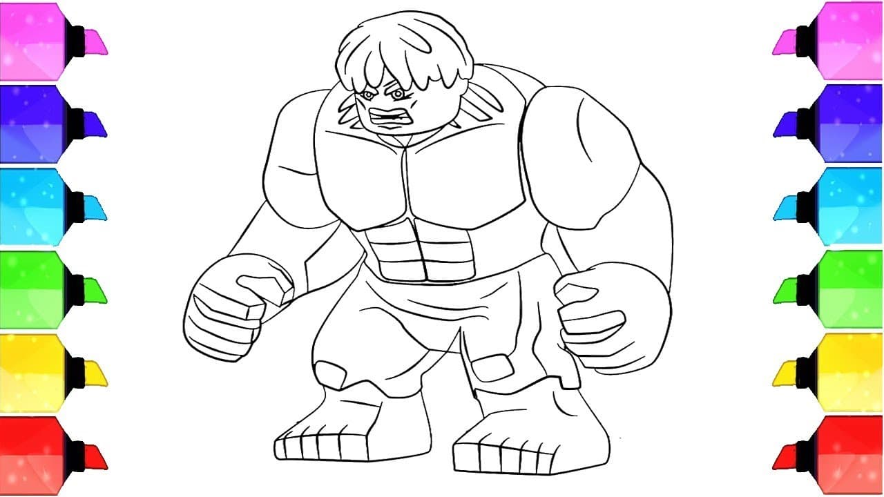 Лего Халк раскраска для детей