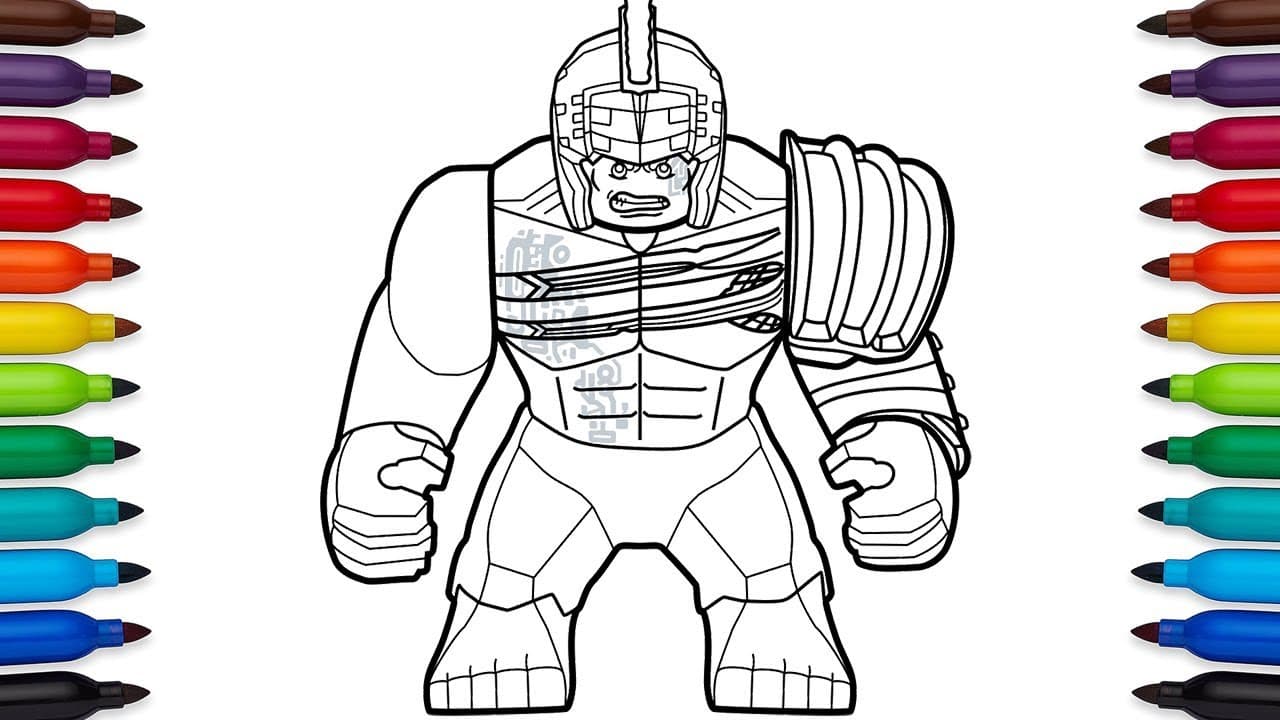 Лего Халк в шлеме раскраска