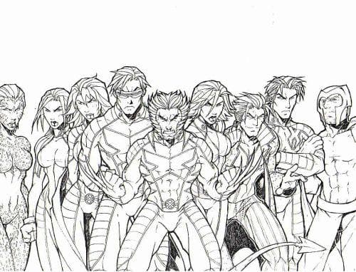 Команда люди ИКС раскраска для малышей