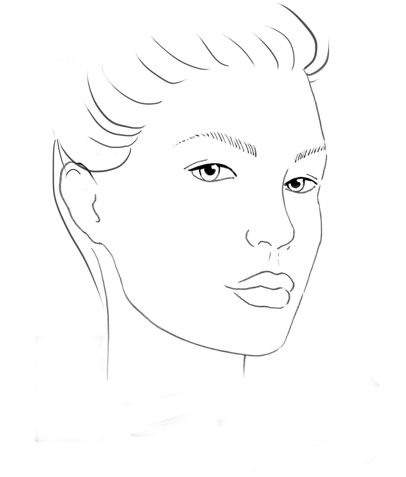 Раскраски лица девушек для макияжа а4
