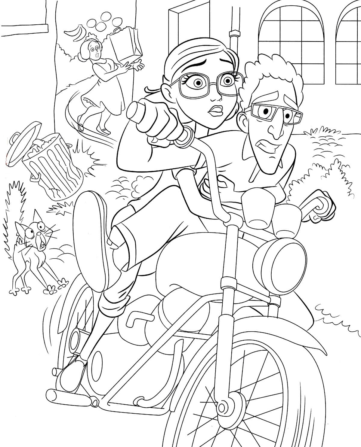 Мужчина с женщиной на мотоцикле