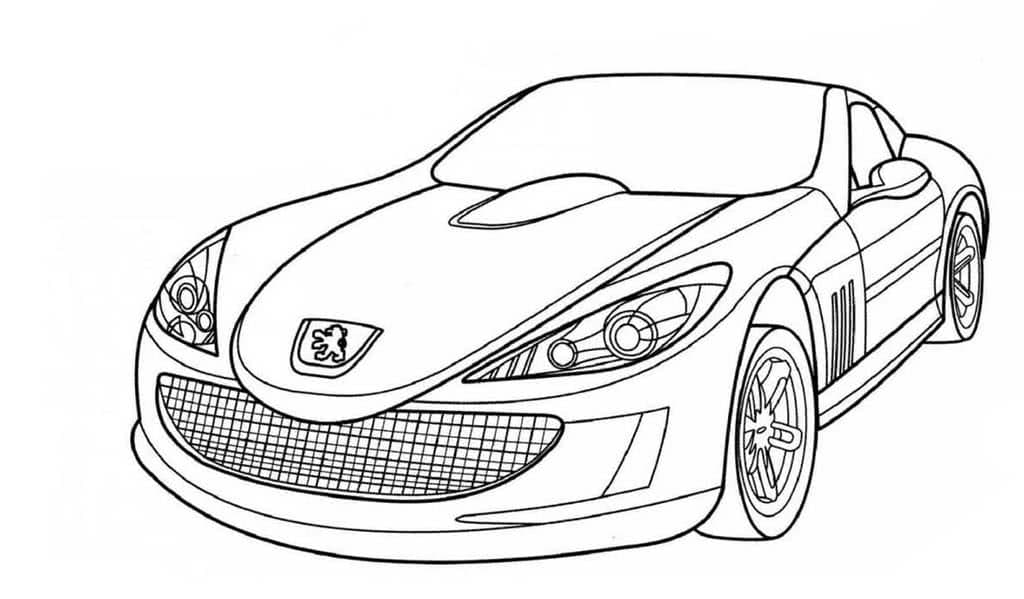 Автомобиль пежо детская раскраска