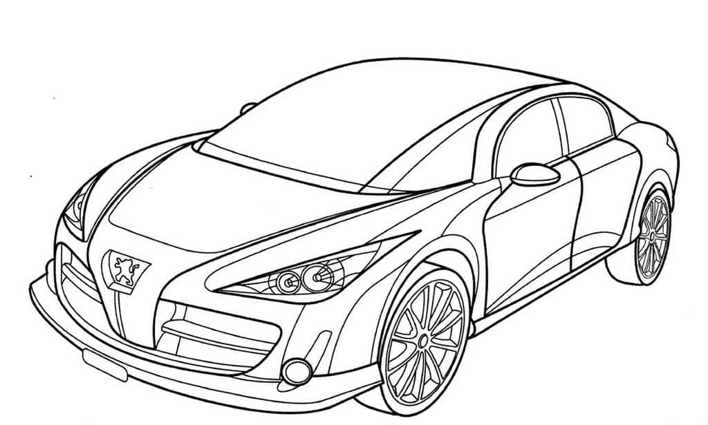 Автомобиль пежо раскраска