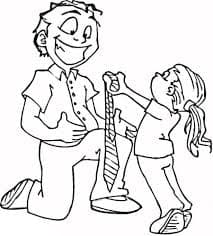 Дочка дарит галстук папе