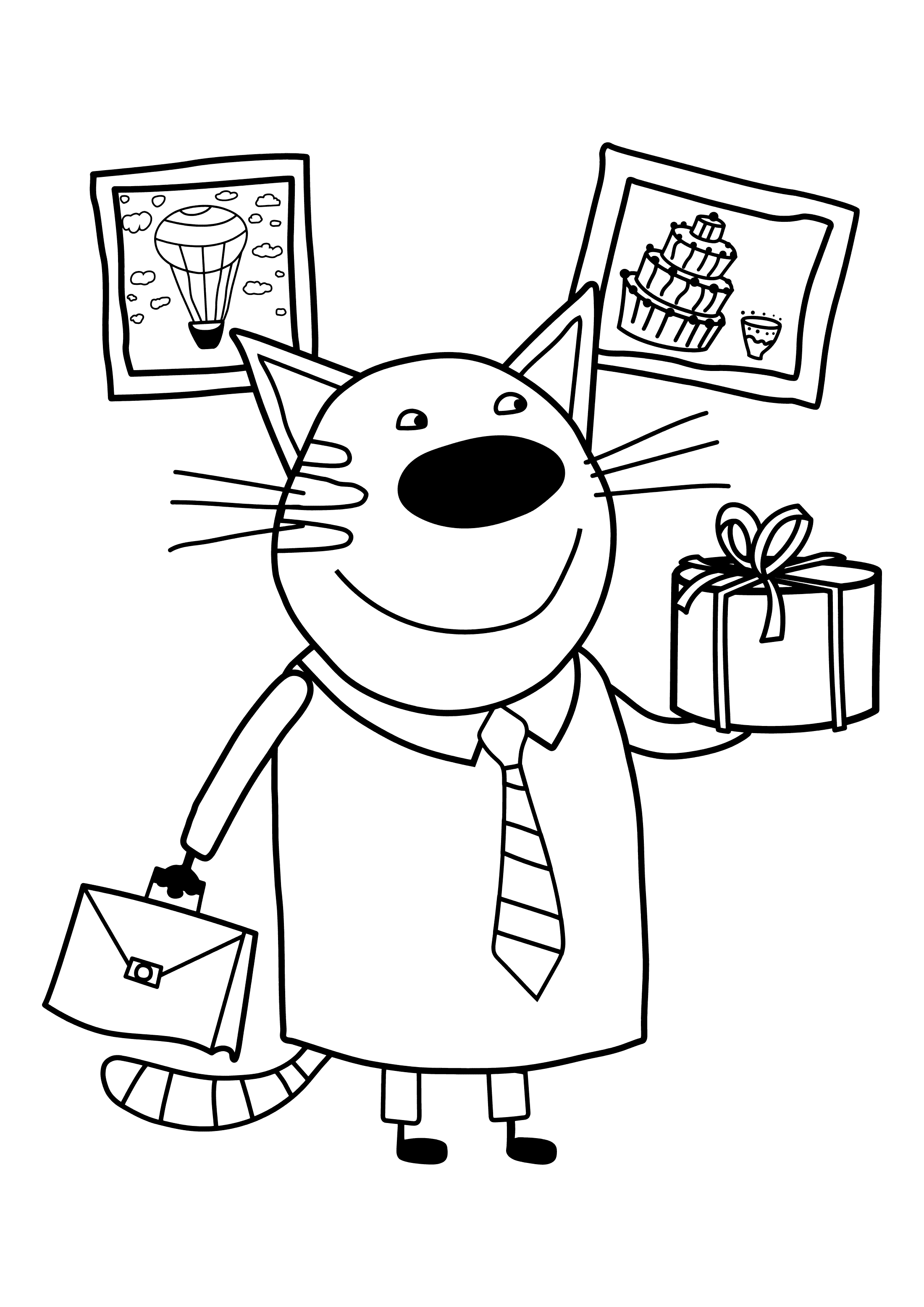 Папа кот с тортом