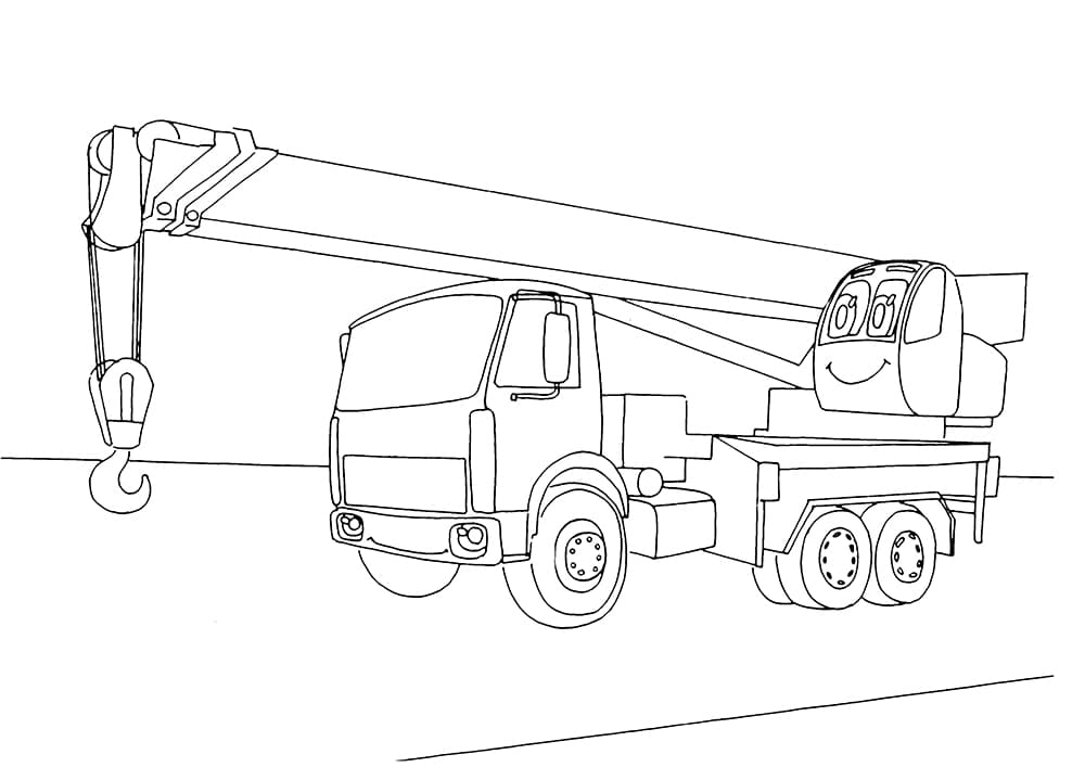Подъемный кран раскраска для ребенка