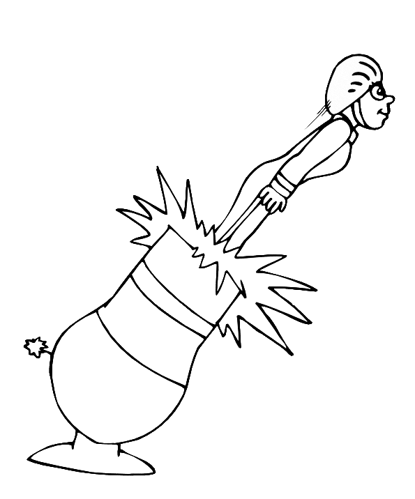 Человек вылетает из пушки