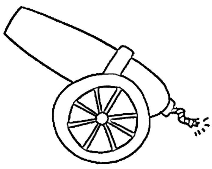 Детская раскраска пушка