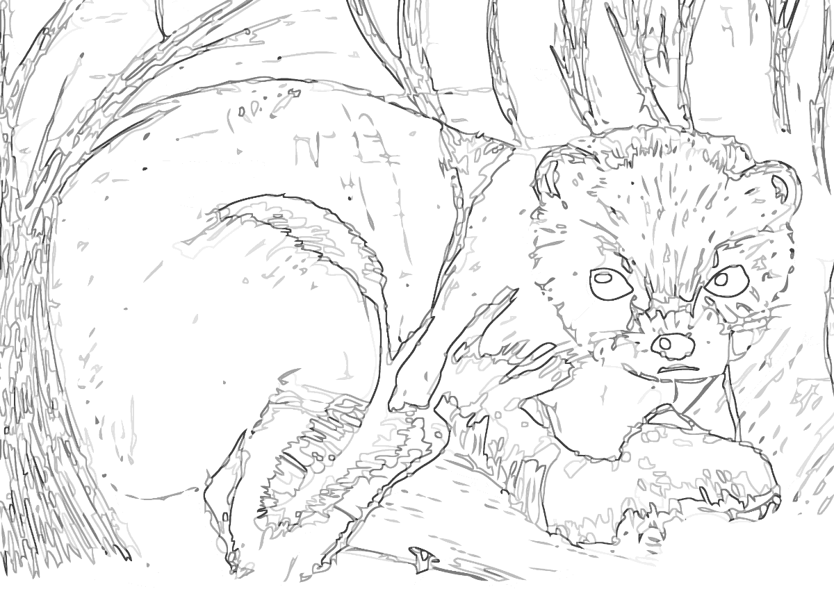 Соболь в лесу