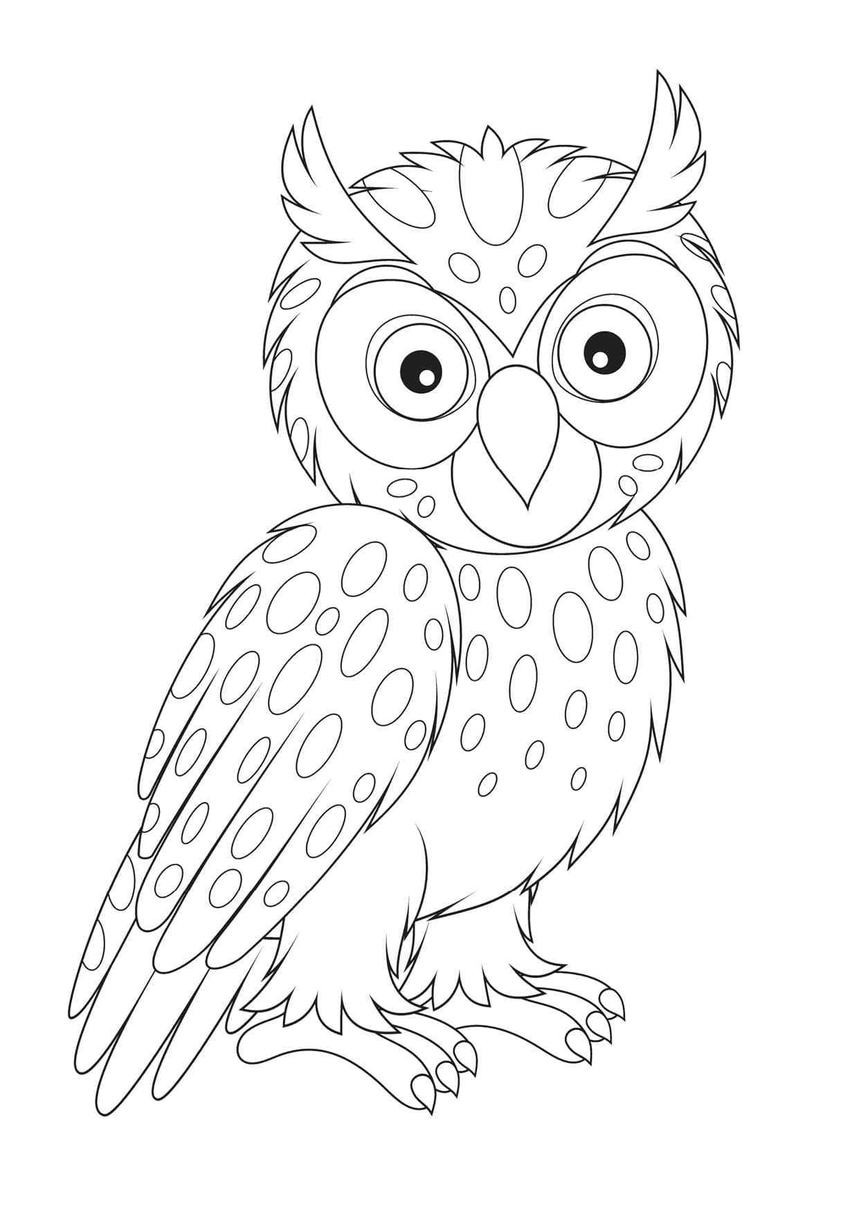 Раскраска маленький совенок