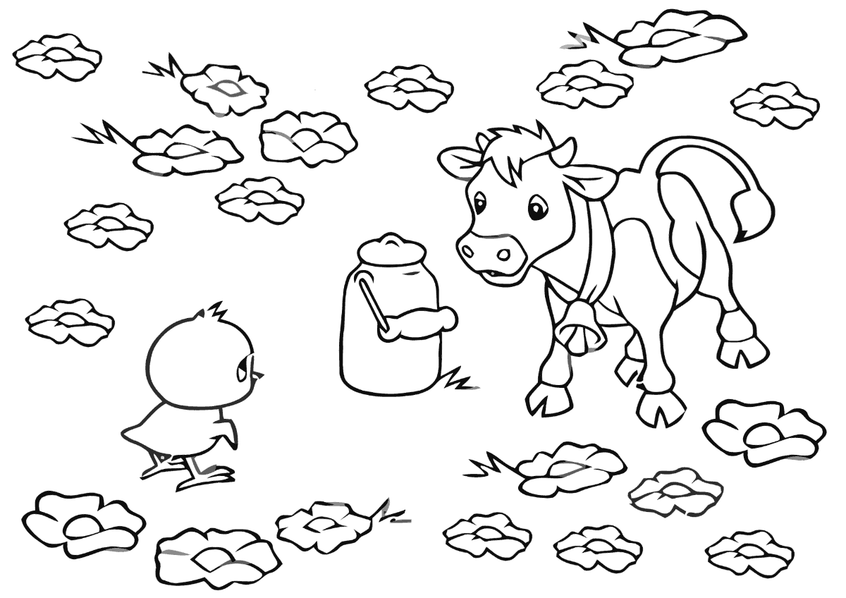 Теленок и цыпленок