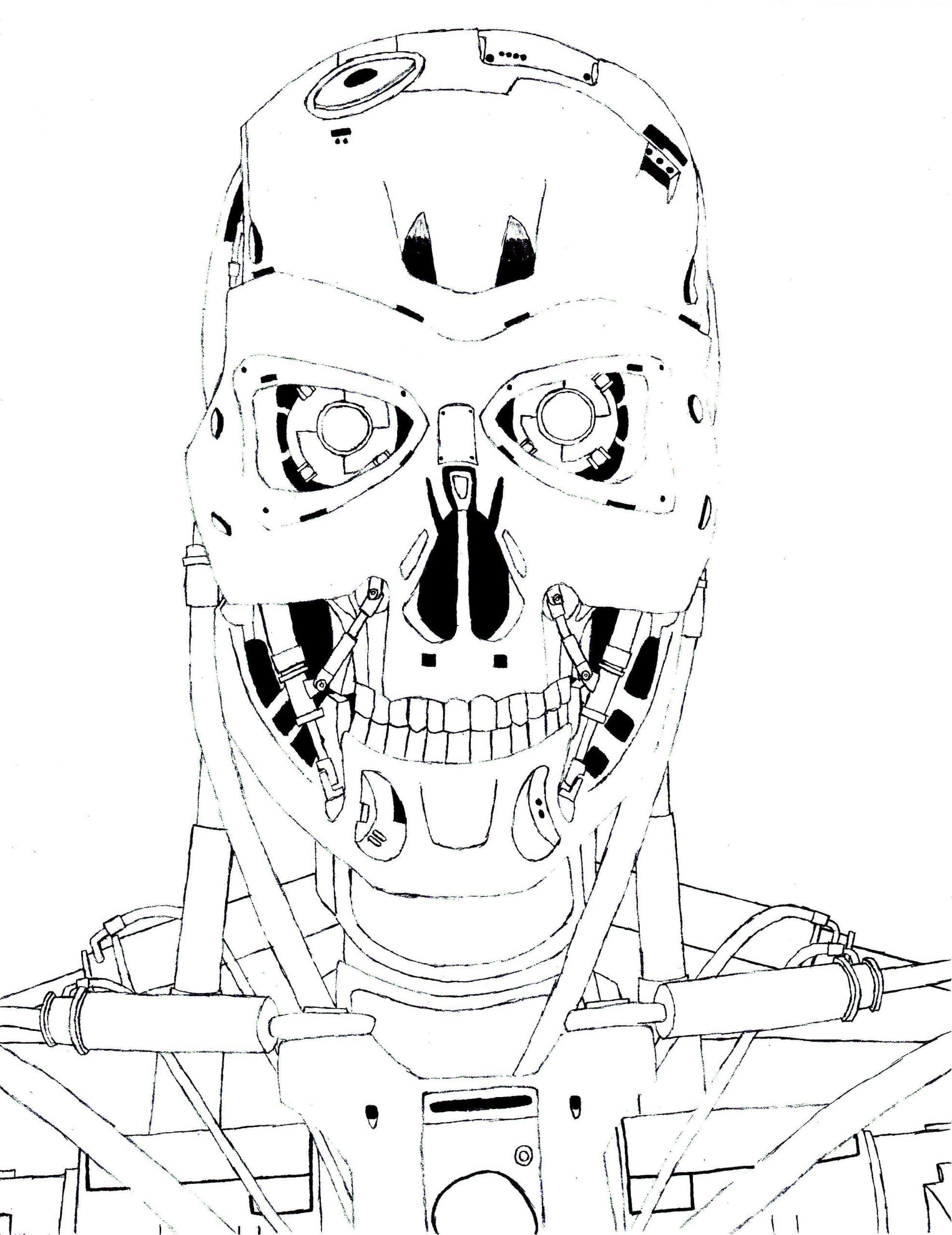 Голова робота детская раскраска