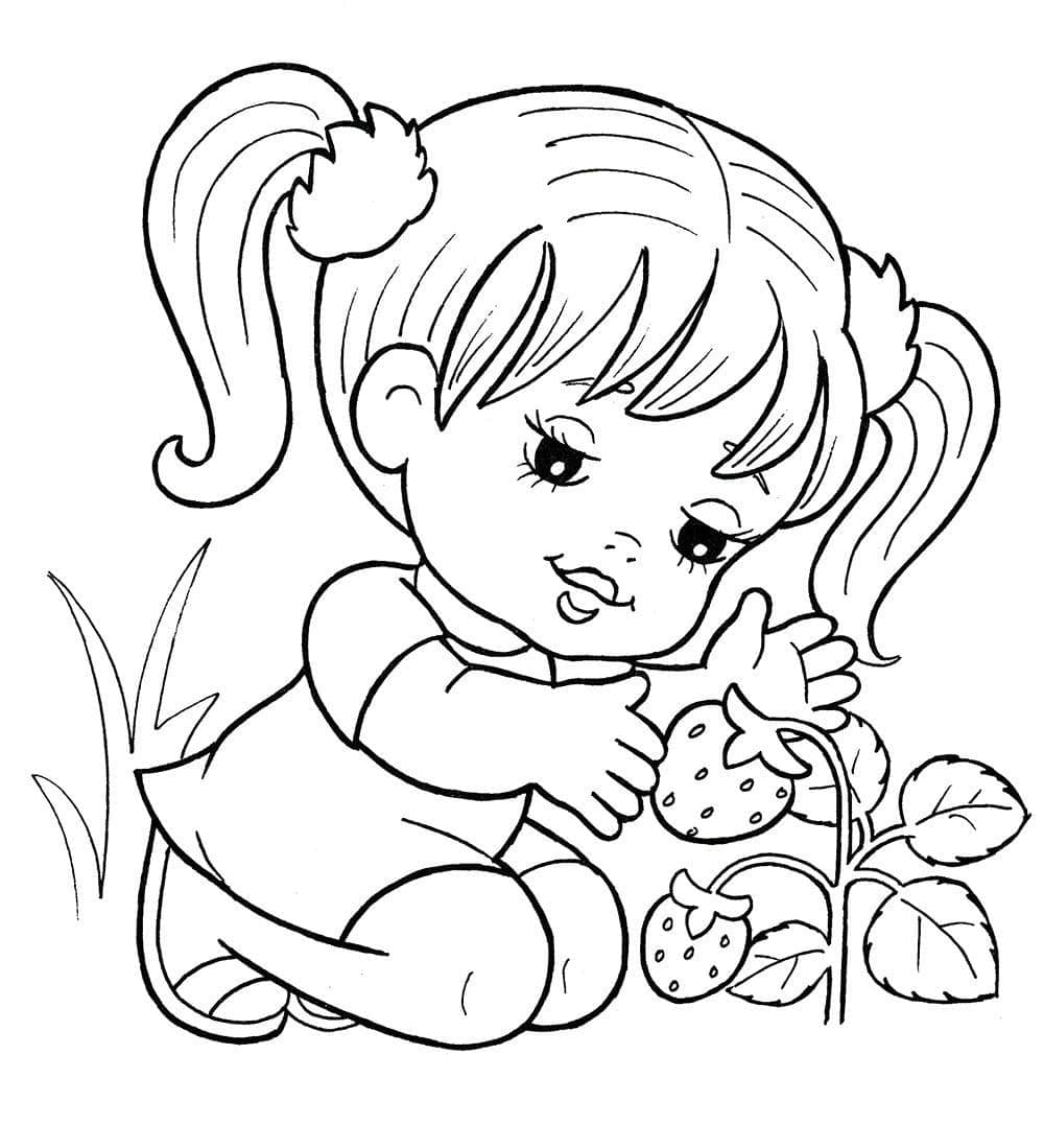 Девочка и клубника
