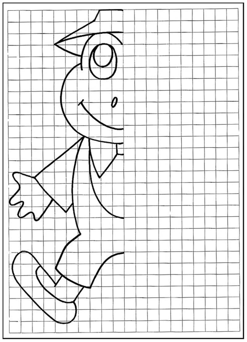 Дорисуй бегемота по клеточкам