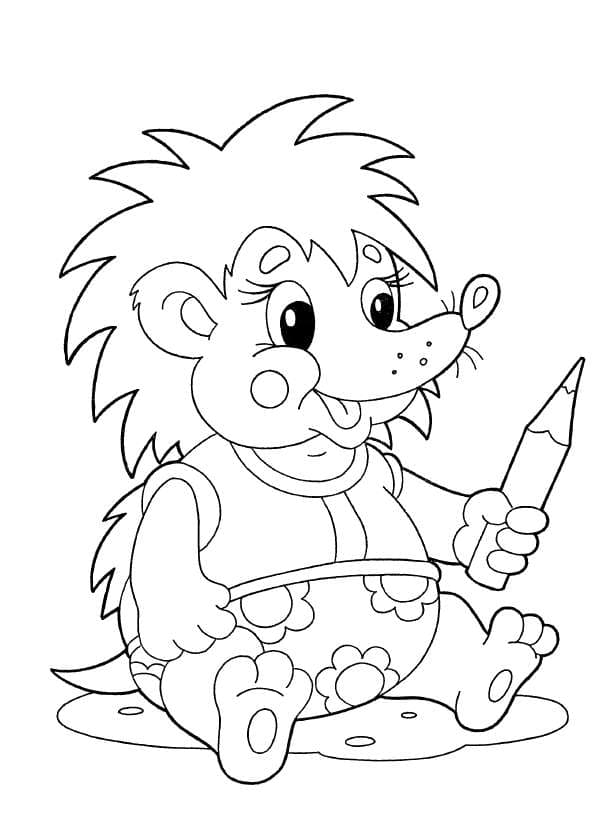 Ежик с карандашом