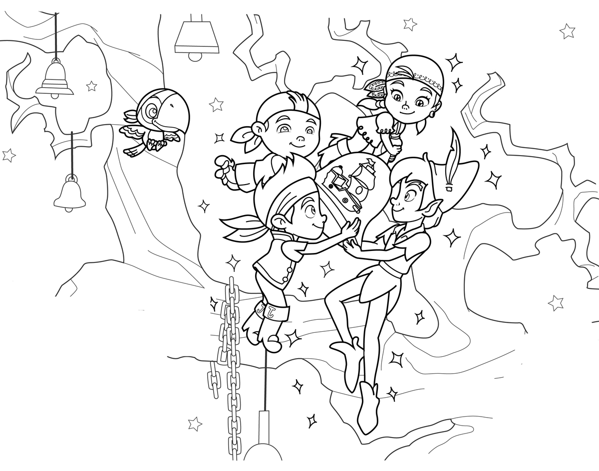 Раскраска Джейк и пираты Нетландии