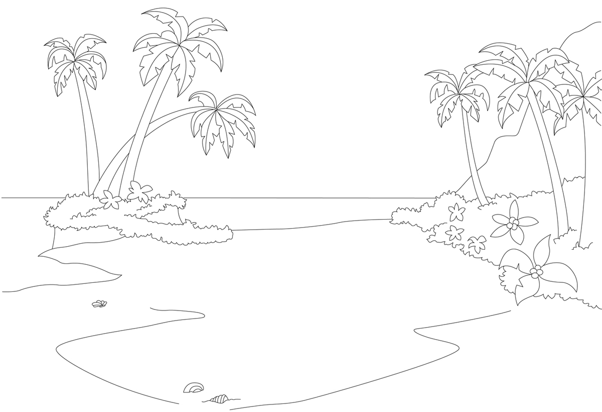Раскраска остров