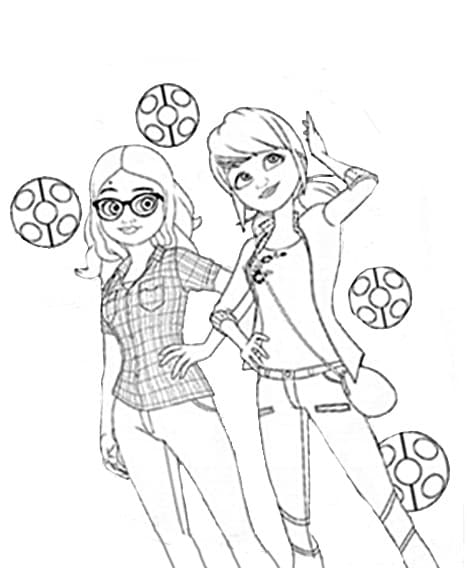 Герои леди баг раскраска