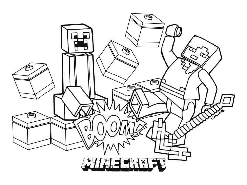 Раскраска Лего Майнкрафт