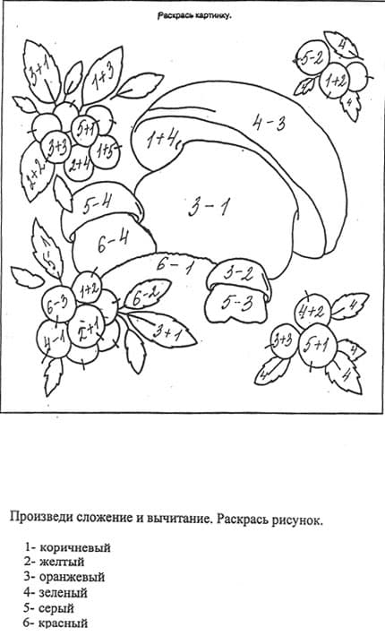 Грибы раскраска с примерами