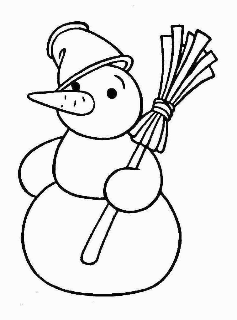 Снеговик с ведром на голове