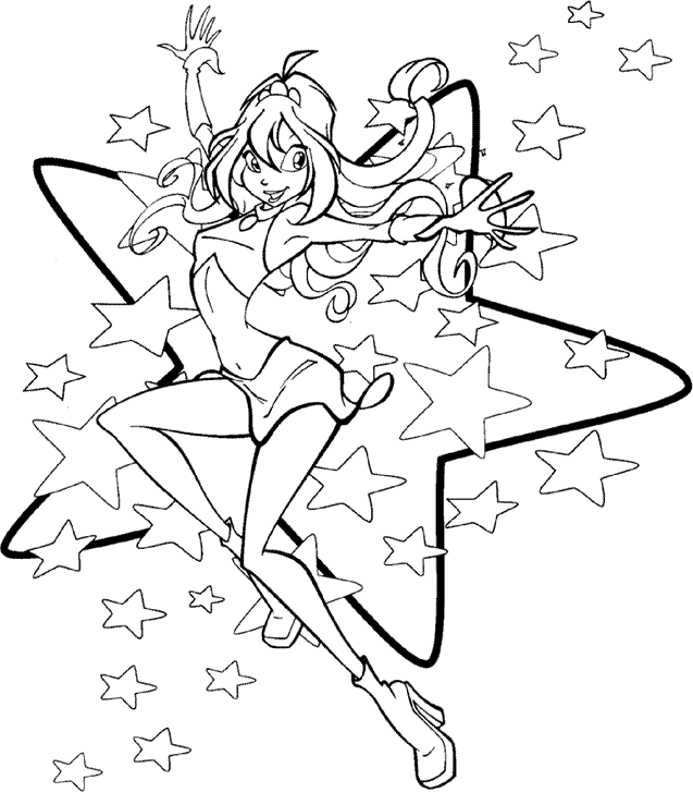 Раскраска винкс фея для девочек