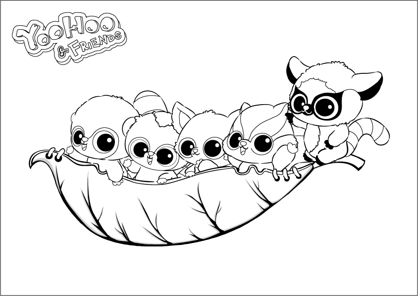 Юху и его друзья раскраска