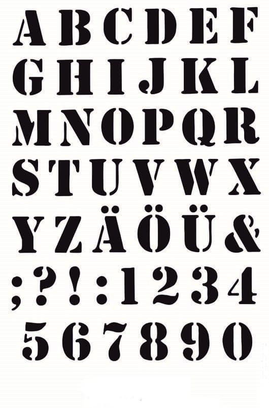 Английский алфавит трафарет