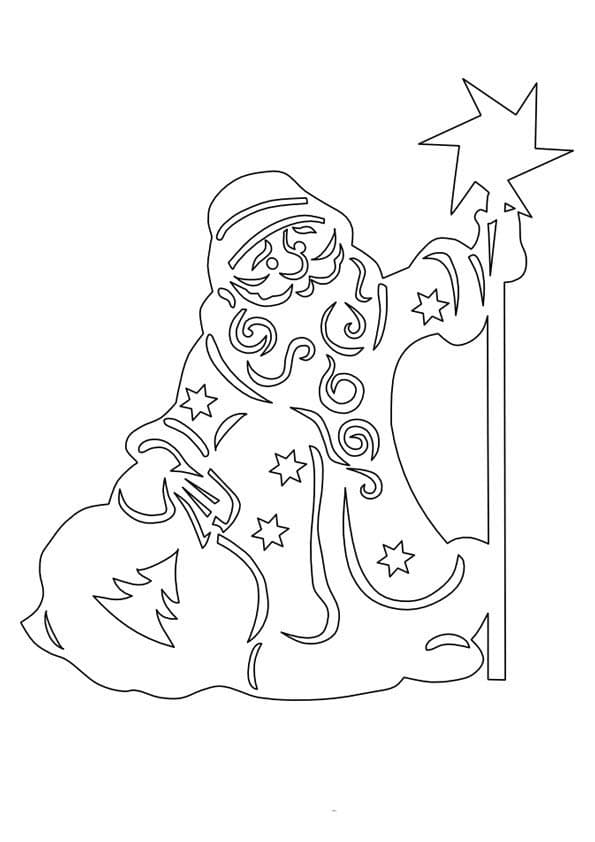 Трафарет деда мороза
