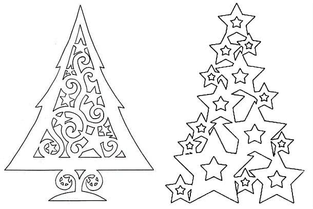 Трафарет елок для нового года