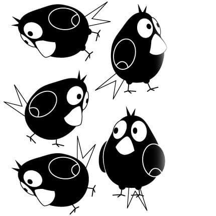 Птички из мультика трафарет