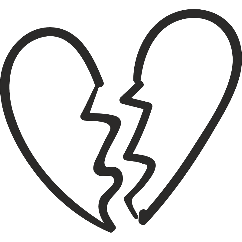 Разбитое сердце трафарет