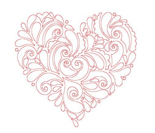 Розовое сердце с узорами