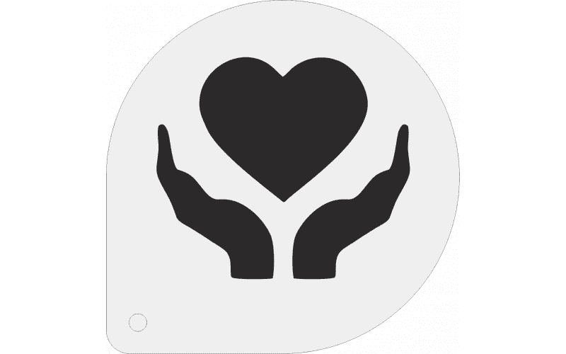 Руки и сердце трафарет