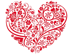 Сердце с узорами трафарет