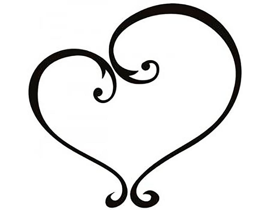 Сердечко из узоров трафарет